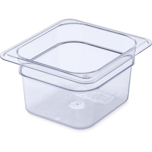 Carlisle FoodService Products Plastic Food Pan 1/6 Size 4 Inches Deep Clear
