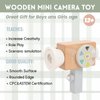 Wooden Mini Pretend Video Camera Toy for Toddlers 1 2 3 Years Old, Christmas Birthday Gifts Photographed Props for Boys Girls Children Kids