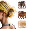 3 Pcs French Tortoise Hair Claw Clips,Durable Non-Slip Celluloid Acetate Hair Accessories for Women with Thin Hair,Beach Essentials Lightweight Small Jaw Barrettes(Gray,Brown,Black)