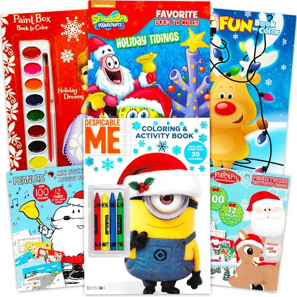 Christmas Coloring Books Super Set for Kids Toddlers (6 Holiday Christmas Activity Books Filled with Games, Puzzles, Mazes and More)