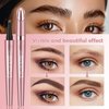 Kolvoii Microblading Eyebrow Pencil, 2024 New Eyebrow Tattoo Pencil, 3D Waterproof 4 Fork Tip Magic Eyebrow Pen, Natural Makeup Fine Stroke Long-Lasting Eyebrow Pencil Stay on All Day(Dark Brown)