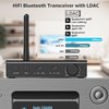 1Mii DS700 HiFi Bluetooth Audio Transmitter Receiver for TV, Long Range Wireless Adapter with Audiophile DAC, LDAC/aptX HD/aptX LL, OLED Display, Optical & Coaxial Input/Output, RCA Output Only