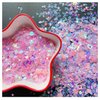 Heart Star Butterfly Craft Sequins Holographic Nail Glitte Confetti Shell Snowflakes Nail Art Holographic Glitter Nail Art Glitter Sequins for Women Girls Nail Decoration(Pink-50G)