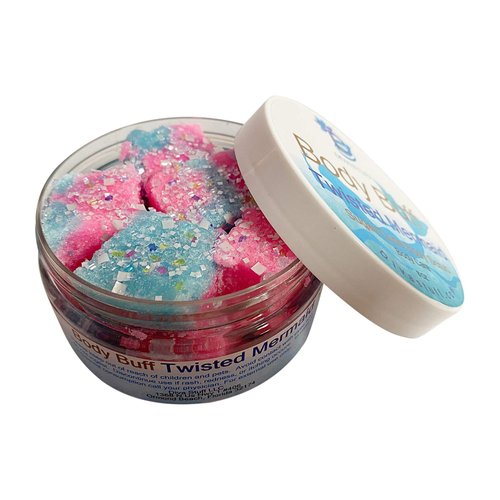 Twisted Mermaid Scent Sugar Cube Exfoliating Body Scrub/Wash With Iridescent Sugar Crystals By Diva Stuff