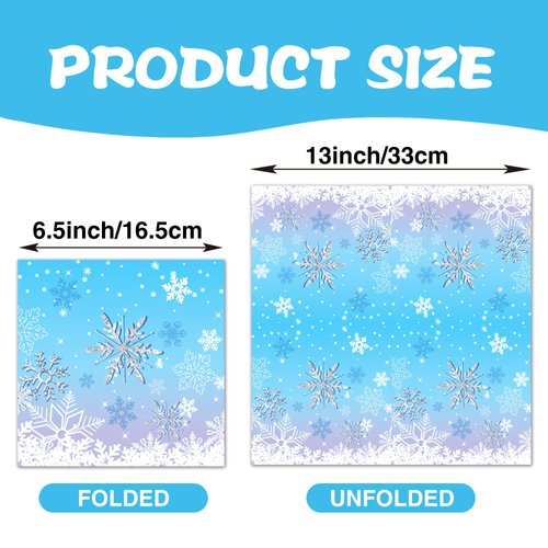 40Pcs Snowflake Paper Napkins Snowflake Winter Wonderland Theme Party Paper Napkins Disposable Snowflakes Party Napkins Set Snowflake Paper Luncheon Napkins Snowflake Winter Wonderland Theme
