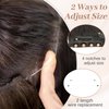 KooKaStyle Invisible Wire Hair Extensions with Transparent Wire Adjustable Size 6 Secure Clips Long Wavy Layered Synthetic Hair Extensions Natural Black 16 Inch