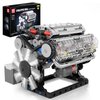 Mould King 10088 V8 Engine Model Kit Build Your Own STEM Mini V8 Model Engine Building Blocks Sets That Works for Adults & Kids Age 14+, 535Pcs