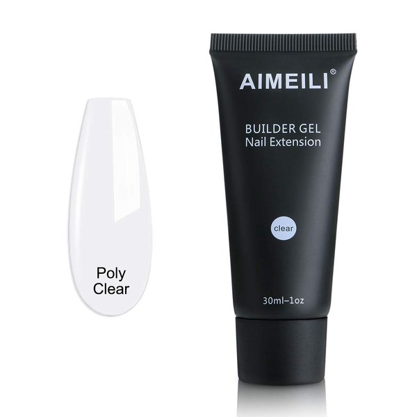 AIMEILI Clear Builder Nail Gel Nail Extension, 30ml 1oz Nail Enhancement Gel Nail Polish