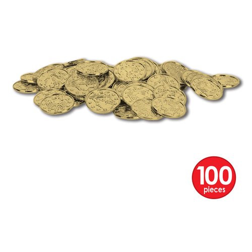Beistle Plastic Gold Coins 100 Count
