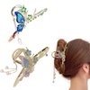 Metallic Butterflies Hair Claws - OUDEKE 2PCS Colorful Metallic Butterflies Hair Claws Hair Supplies for Thick Hair, Girls Women Gift