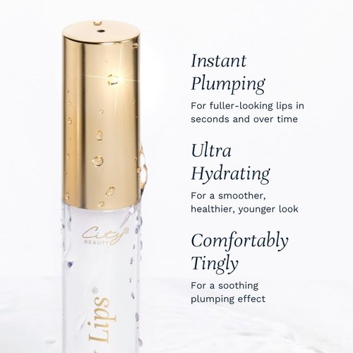 City Beauty City Lips Plumping Lip Gloss Orchid - High-Shine Gloss for Fuller, Younger-Looking Lips | Hydrating & Smoothing Lip Treatment Hyaluronic Acid