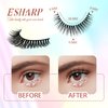 ESHARP Fake Eyelashes Natural Volume Mink Lashes 11mm Fluffy Wispy Strip Lashes 100% Handmade Soft Comfortable 5 Pairs Lashes Pack