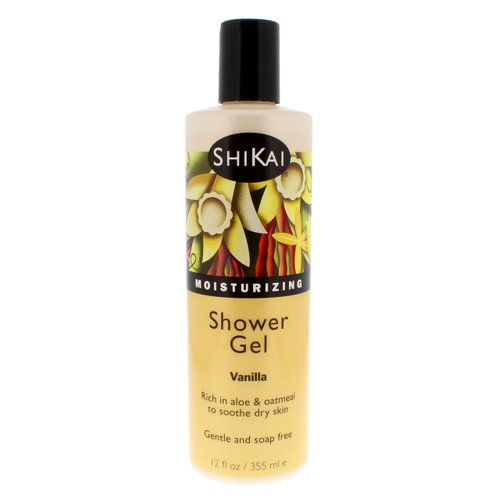Shikai - Daily Moisturizing Shower Gel, Rich in Aloe Vera & Oatmeal That Leaves Skin Noticeably Softer & Healthier, Relief For Dry Skin, Gentle Soap-Free Formula (Vanilla, 12 Ounces)