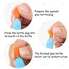 AUEAR, 100 Pack Eyelash Glue Bottle Plug Blocking Needle Glue Bottle Pins Plastic Bottle Sealer for Beauty Salon Eyelash Extensions Makeup Tools Orange