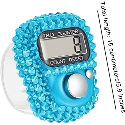 Blue Digital Counter, LCD Display Tally Counter, Reliablle Digital Hand Counter, Non Deformable Finger Tally Clicker, Electronic Tally Counter for Coaching People Fishing Travel Lap Counters