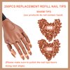 MEKK 200PCS Replacement Refill Nail Tips False Nail Tips for Nail Training Hand False Nail Tips for Practice Hand Refill Nail Tips for Nail Training Hand DIY Nails(Brown)