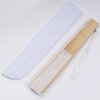 choyaxo Lace Handheld Chinese Folding Fan Bamboo Silk Folding Fan for Women Wedding Decoration Dancing Party, White