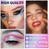 ZHISHUDL Blue Body Glitter Stick for Adults and kids Holographic Shimmer Body Glitter Gel Chunky Sequins Face Glitter Makeup