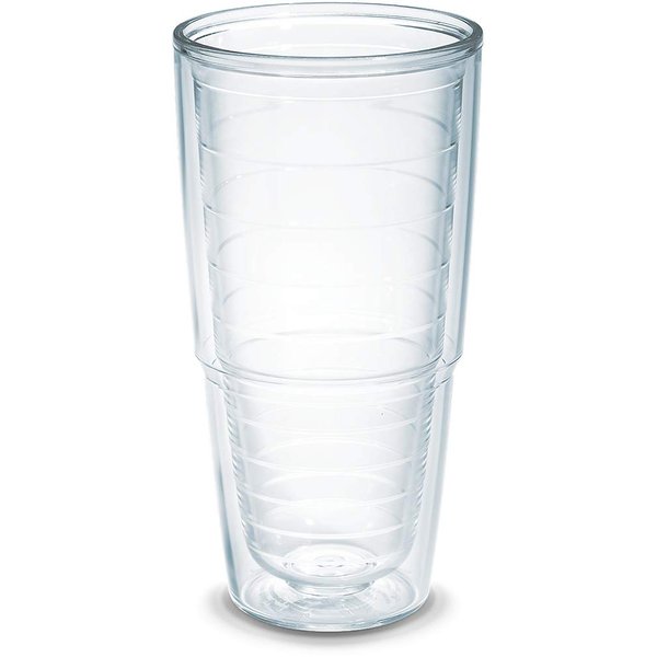 Tervis Clear & Colorful Tabletop Made in USA Double Walled Insulated Tumbler Travel Cup Keeps Drinks Cold & Hot, 24oz, Clear