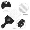 2 Pcs Afro Comb Black Metal Pick Comb Hair Styling Tools Hairdressing Detangle Wig Braid DIY for Natural Curly Coiled Thick Medium Long Hair Men Women