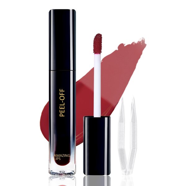 PASNOWFU Peel Off Lip Stain, Matte Liquid Lipstick, Lip Stain Peel Off, Lip Tint Long Lasting Waterproof Tattoo Magic Color Lip Liner, Non Stick Color Peel Off Mask Lip Gloss Makeup - 05