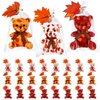 Poen 27 Pack Christmas Mini Plush Bears with Cards Set Jesus Winter Plush Bears Stuffed Animal for Classroom School Kids Exchange Prize Gifts Religious Bear Toy for Xmas Party Favors(Maple Leaves)