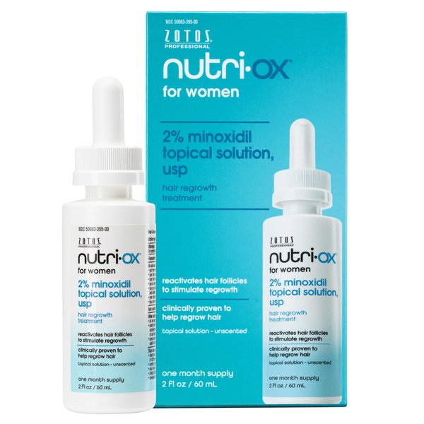 NUTRI-OX 2% Minoxidil for Women | Topical Hair Regrowth Treatment |One Month Supply | 2 Fl Oz