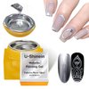 U-Shinein 8ml Metallic Painting Gel, Silver Painted Nail Polish, 3D Metal Painting Drawing Mirror Nail Gel Polish Glossy Soak Off UV/LED DIY Nail Art Manicure
