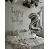 Silver 2 Balloon, Number Balloonss 40 Inch, 2nd Balloon Number Birthday Decorations, Two Second Birthday Party Supplies, Number 2 Balloon