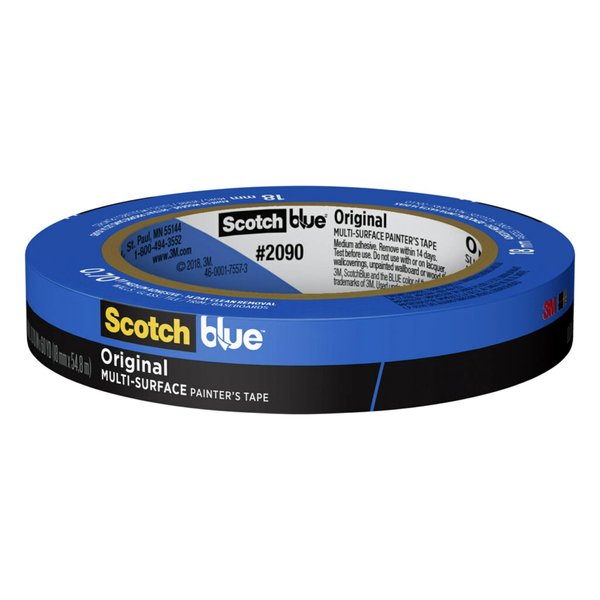 ScotchBlue Original Multi-Surface Painter's Tape, 0.70 Inches x 60 Yards, 1 Roll, Blue, Paint Tape Protects Surfaces and Removes Easily, Multi-Surface Painting Tape for Indoor and Outdoor Use