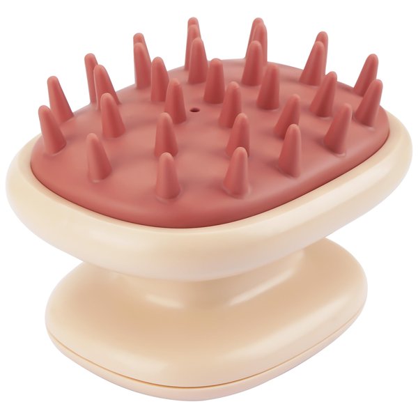 Biiange Handheld Scalp Shampoo Massage Brush, Silicone Massage Comb, Silicone Scrubbers Scalp Massager Comb for Soothing Scalp (1Pack, Pink)