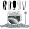 Laza Cat Eye Chrome Nail Powder Chameleon Magnetic Powder 9D Cat Eye Effect Mirror Effect Pigment Dust Magic Galaxy Holographic Effect Glitter with Magnetic Stick for Velvet Nail Art - Silver Velvet