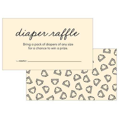 Lil' Labels Diaper Raffle Tickets, Enter to Win Drawing Baby Shower Game, Gender Reveal Party Prize, Made in the USA, 3.5 x 2 - Pack of 50 (Cream Color, Small)