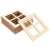 POPETPOP 10 Pcs Dollhouse Wooden Window, Miniature Wooden Window Frames Ornament for Dollhouse, Furniture Tiny Wooden Window Models for Doll Houses Decoration