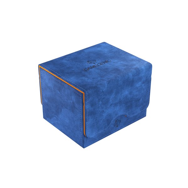 Sidekick 100+ XL Convertible Deck Box Exclusive LINE | Sideloading Card Storage Box | Holds 100 Double-Sleeved Cards in Extra Thick Inner Card Sleeves | Blue/Orange Color | Made by Gamegenic