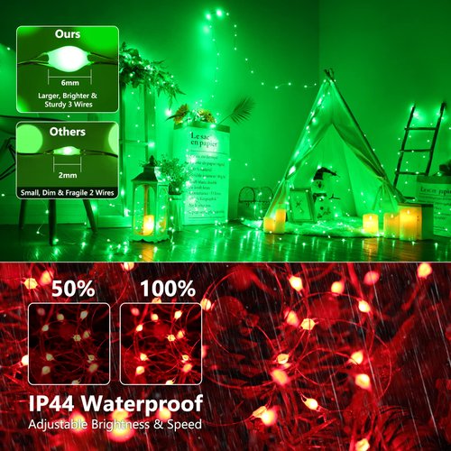 BrizLabs Christmas Fairy String Lights, 66ft 200 LED Color Changing Fairy Christmas Lights with Remote, Multi Color Rainbow Plugin Electric Xmas Tree Twinkle Lights for Halloween Christmas Indoor