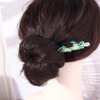 Hair Sticks 1PC Chinese Style Bamboo Crystal Hair Pins Leaf Hair Stick Elegant Acrylic Hair Fork Girl Headdress Braided Hair Clip Retro Headwear