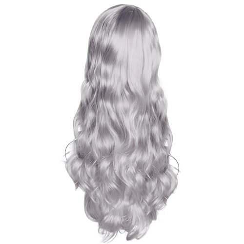 Rbenxia Curly Cosplay Wig Long Hair Heat Resistant Spiral Costume Wigs Anime Fashion Wavy Curly Cosplay Daily Party 32" 80cm (Grey)