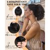 Stamped Glorious Ponytail Extension 12" Short Drawstring Ponytail Extensions for Women Curly Wavy Pony Tails Hair Extensions for Daily Party Use(Black Brown)