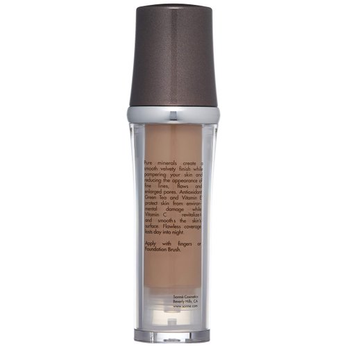 Sorme Mineral Illusion Foundation in Honey (25ml) | Oil-Free Liquid Foundation | With Shea Butter, Green Tea, and Vitamins A, C, and E | Hydrating Mineral Makeup Foundation for Face and Body