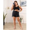 Lecieldusoir Women's Swim Shorts High Waisted Bathing Suit Bottoms Swimsuit Boy Shorts Swimwear Bikini Board Shorts Black