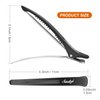 Sndyi Hair Sectioning Clips - Professional Non-Slip Duckbill and Roller Clips for Styling Sectioning, No Crease, 4.3", Black (12 Packs)
