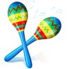 Relaxgiant 7.87 Inches Fiesta Wooden Maracas 2 Pcs Noisemaker for Mexican Fiesta Musical Maracas Party Favors Mexican Birthday Fiesta Christmas Cinco De Mayo Party Favors(Red)