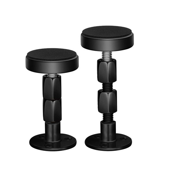 Neatbuddy 2PCS Black Adjustable Bed Frame Anti-Shake Tool, Headboard Stoppers with Free Furniture Pads and Screws, No More Creaking, Protect The Wall from Banging, Easy to Install (1.1-3.5in)