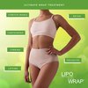 lipo applicator Tummy Body Wrap with Guarana, Green Tea, Seaweed Wraps Works for Stomach Belly Legs Arms Abdomen. (4 Wraps + Gel)