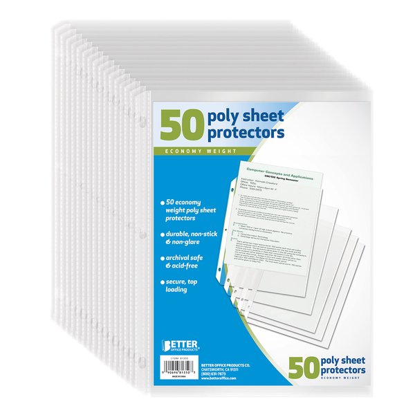 Better Office Products Better Office Sheet Protectors, 50 Pack