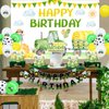 Sursurprise Tractor Birthday Decorations for Boy, Tractor Birthday Backdrop Banner Cake Topper Balloon for Farm Tractor Birthday Party Supplies