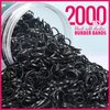 Teenitor 2000pcs Black Hair Rubber Bands Soft Elastic Hair Ties for Kids Girls Hair Braids