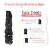 8 Packs French Curly Braiding Hair 24 Inches Bouncy Braiding Hair French Curles Synthetic Hair Extensions Loose Wavy Crochet Hair for Black Women 1B/30/27