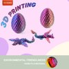 3 Colors 7" 3D Printed Dragon with Wings in Egg, Easter Basket Stuffers, Crystal Dragon Surprise in Eggs, Articulated Dragon, Dragon Fidget Toy, Home Office Decor Executive Desk Toy (Yellow)